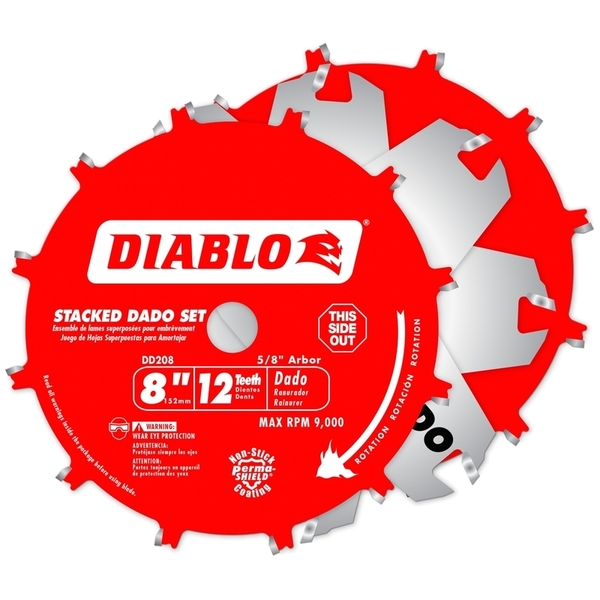 Diablo STCKD DADO BLD SET 8""12T DD208H